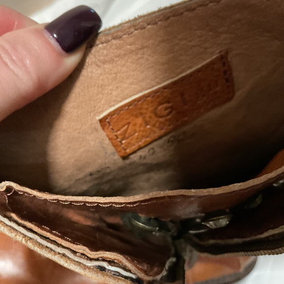 Zigi Girl Brown/Tan Distressed Cowboy Boots with Buckles and Jewels Size 9 - Picture 12 of 16